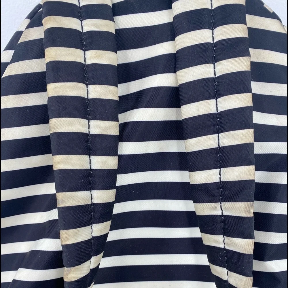 Kate Spade Black & White Striped Backpack